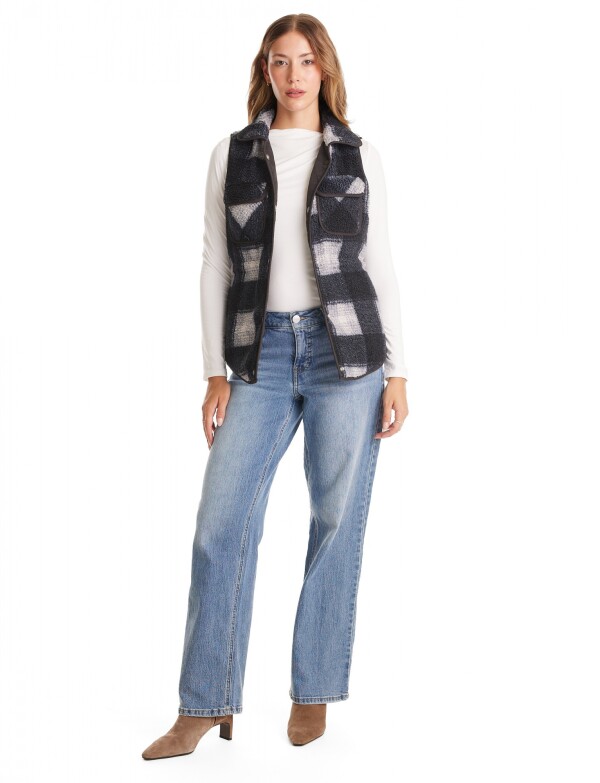 Chaleco Reversible Sherpa & Capitoneado NEGRO/MULTI