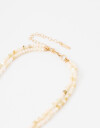 Collares Cortos Perla Collar Corto Doble Con Beads Nacarados. - Dorado