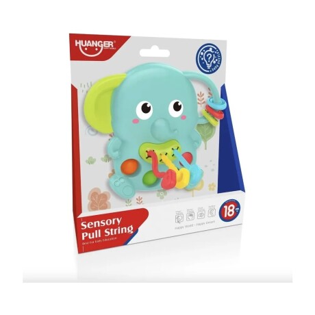 Juguete Elefante Sensorial Huanger HE0195 con Pop It CELESTE