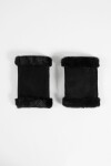 Mitones de suede con pelo negro