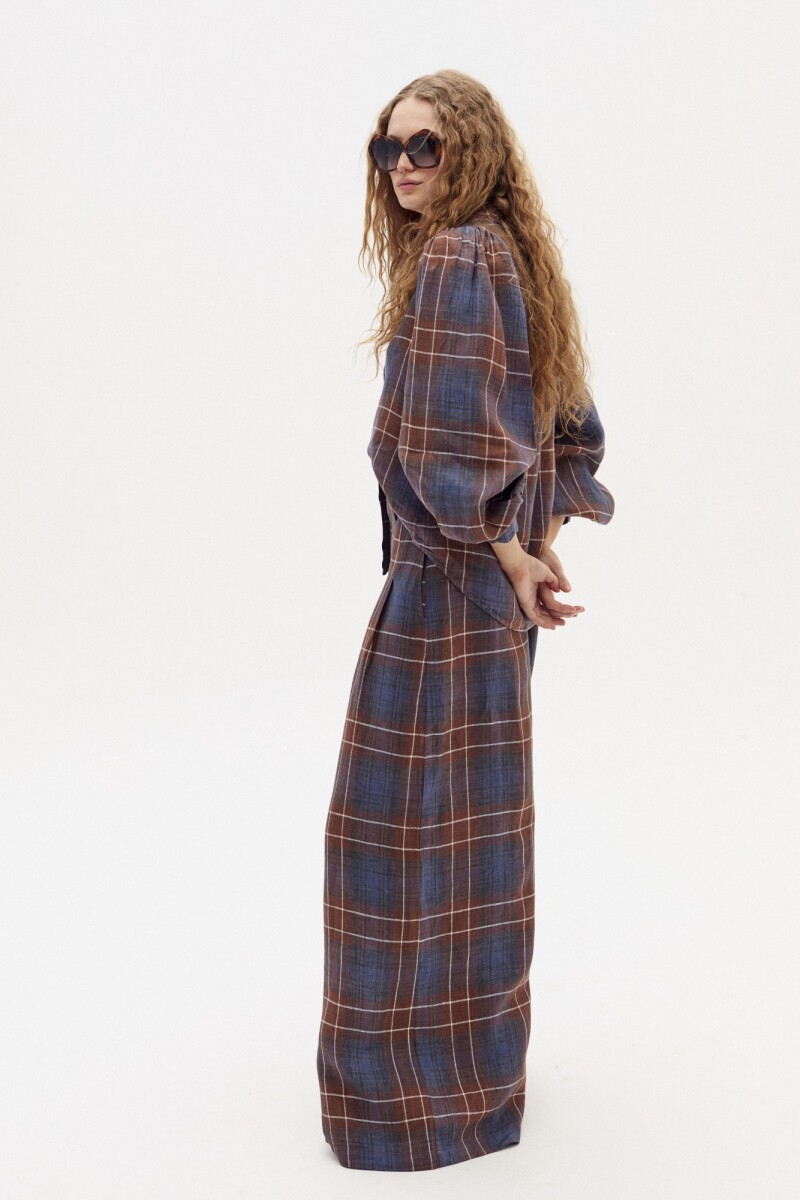 Camille Linen Shirt Cuadro