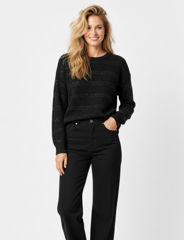 Buzo Lana Brillos NEGRO