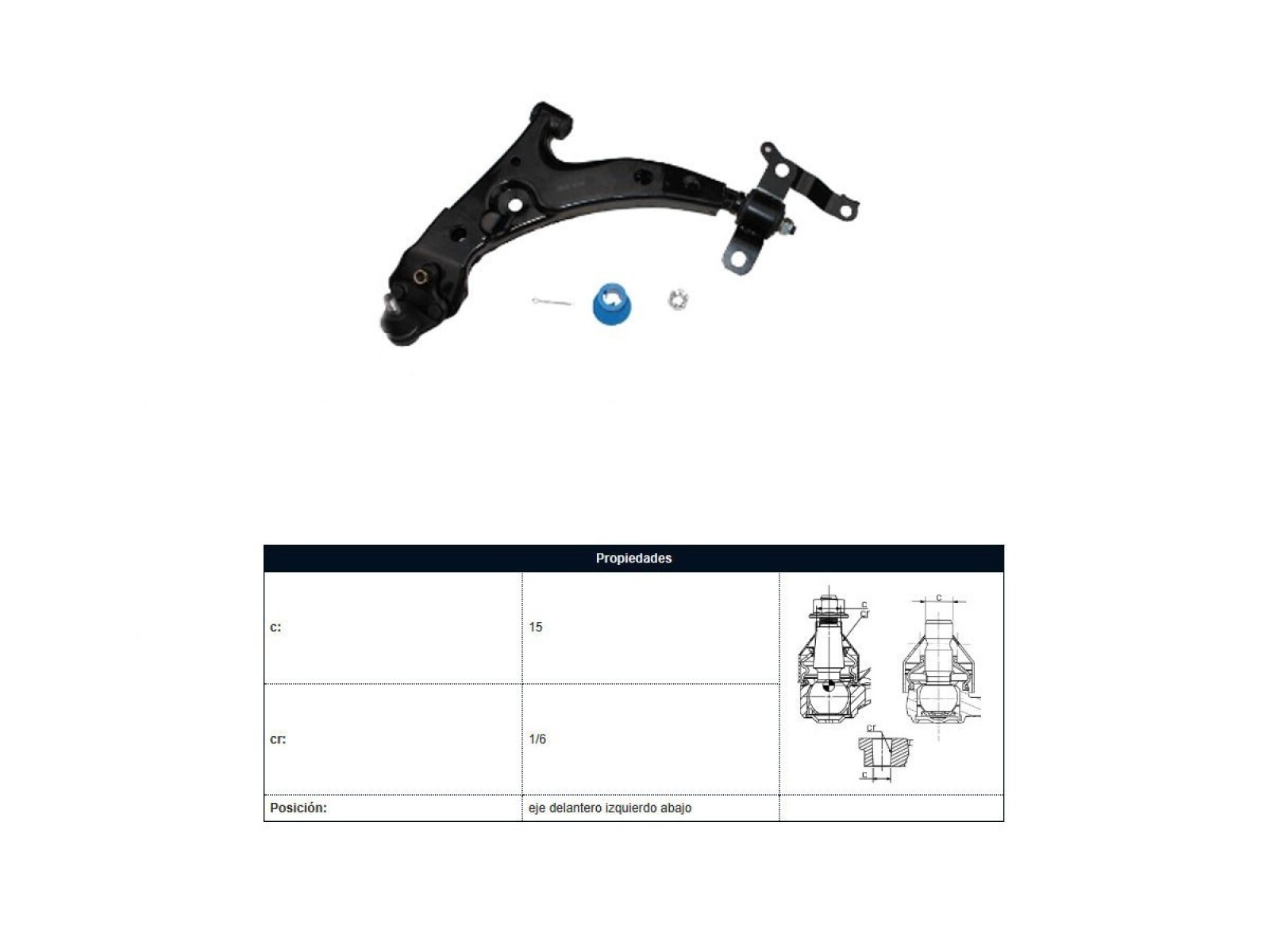 Parilla De Suspension Delantera Toyota Corolla 91-95 Izq 