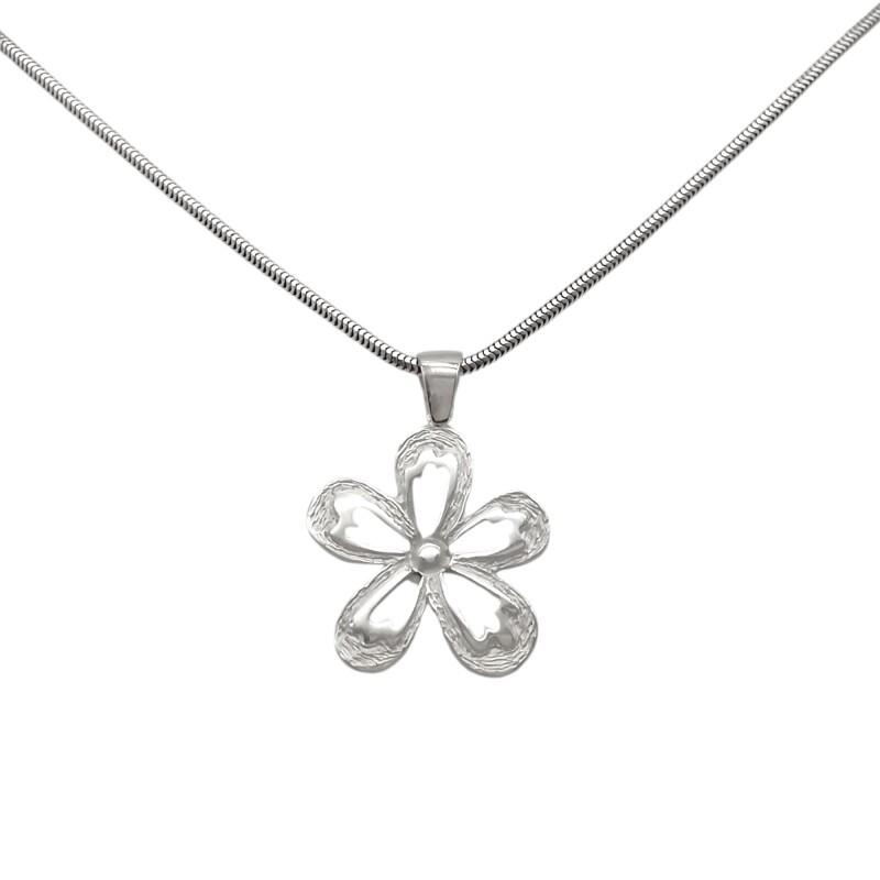 Dije Colgante Flor-Plata 925-Sin Piedra-CP3249 sinpiedra