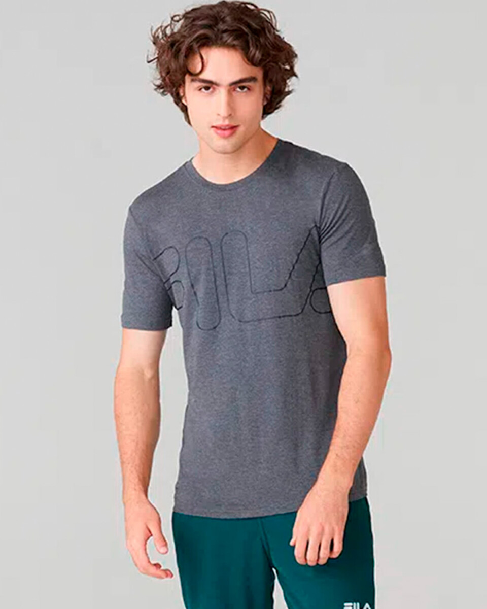 Camiseta Manga Corta para Hombre Fila Comfort Gris Oscuro - Talle L 