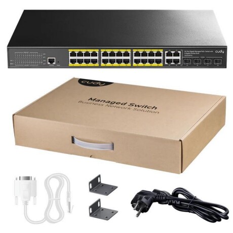 Switch Cudy 24 Puertos Poe+ Gigabit y 4 Sfp 300W 001