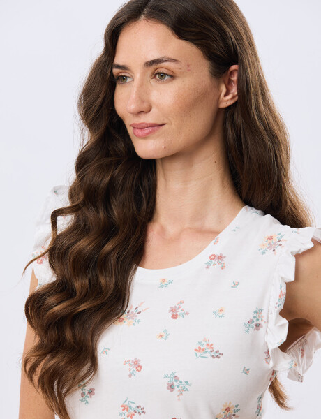 REMERA ESTAMPADA DE ALGODÓN Blanco
