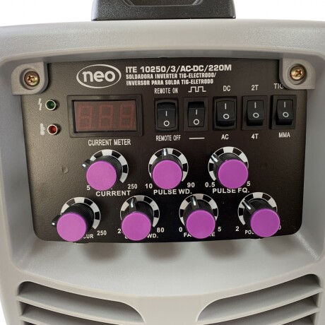 SOLDADORA INVERTER, MIG, ELECTRODO, TIG, ALTA FRECUENCIA NEO GRIS