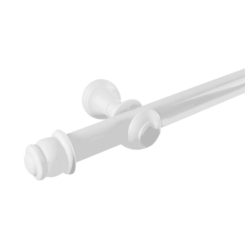 Barrote cortina de metal 3 m 28 Mm + 3 Soportes BLANCO