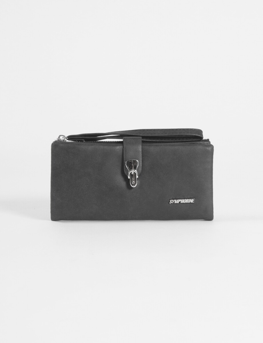 Billetera hook con strap - negro 