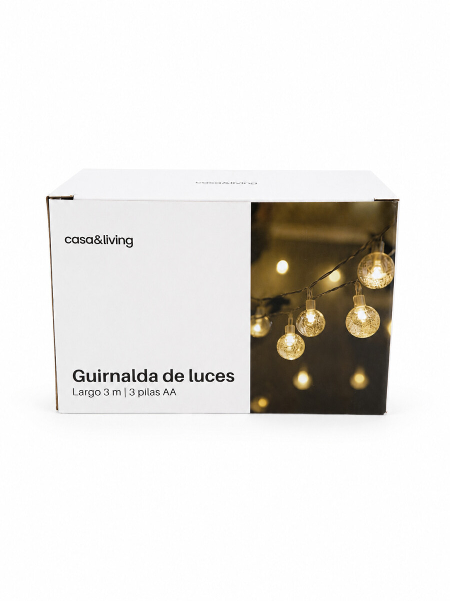 GUIRNALDA DE LUCES A PILA - TRANSPARENTE 