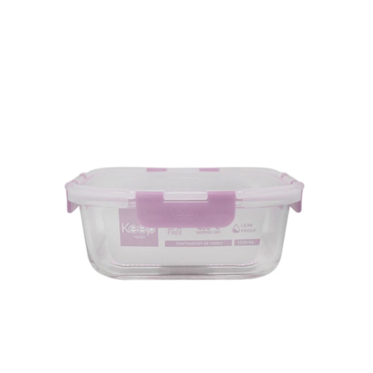 HERMETICO CUADRADO 800ML GLASS KEEP Lila