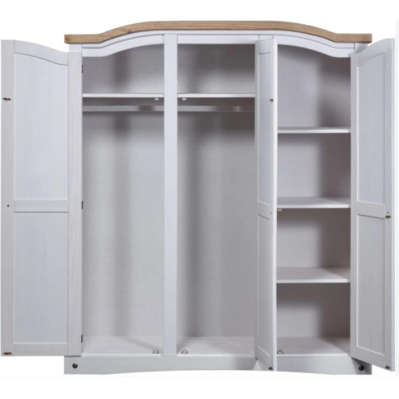Ropero Estilo Mexicano 3 Puertas 1 Cajón BLANCO y Cera Natural Ropero Estilo Mexicano 3 Puertas 1 Cajón BLANCO y Cera Natural