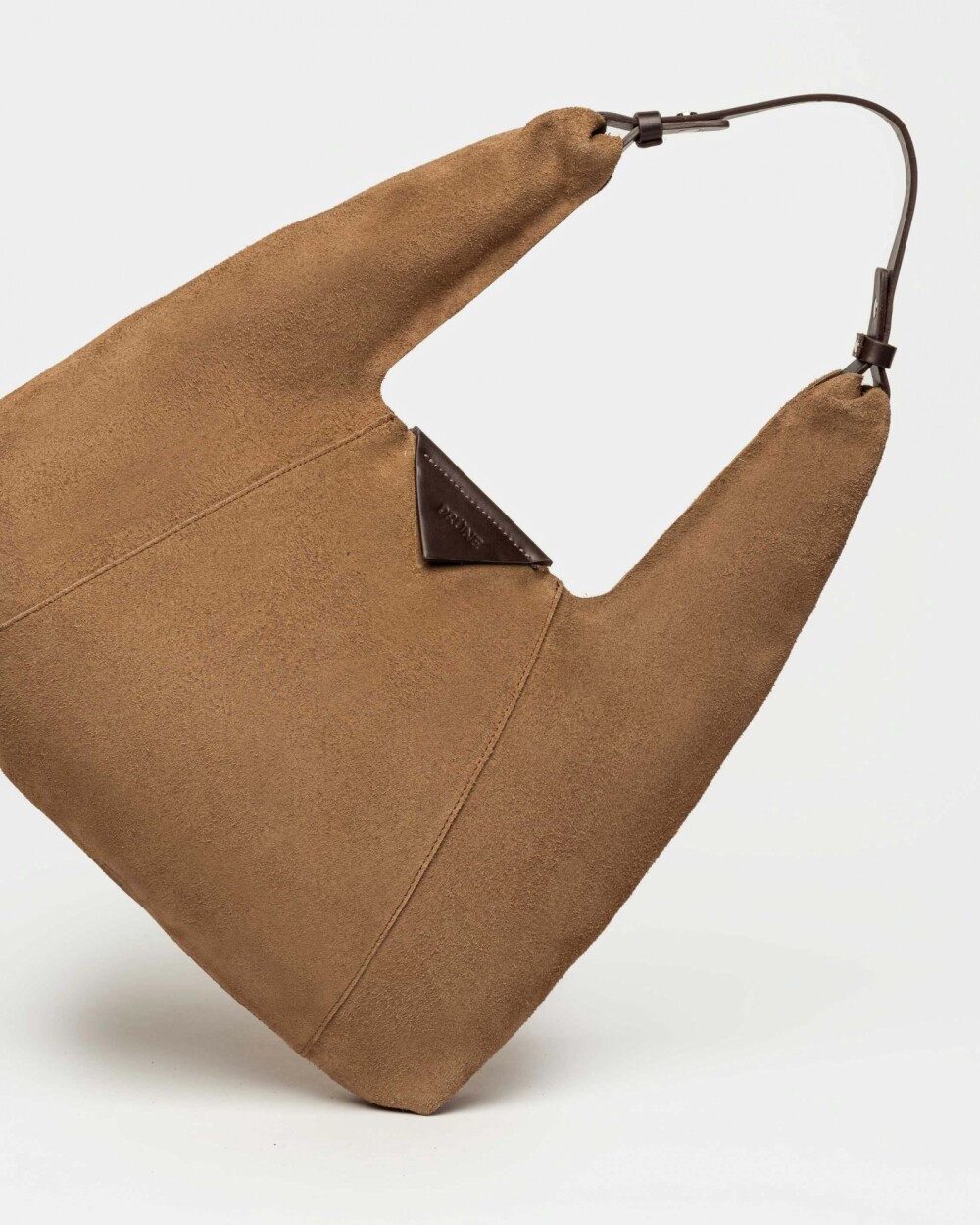 Cartera al hombro The Shopping en cuero gamuza Marron