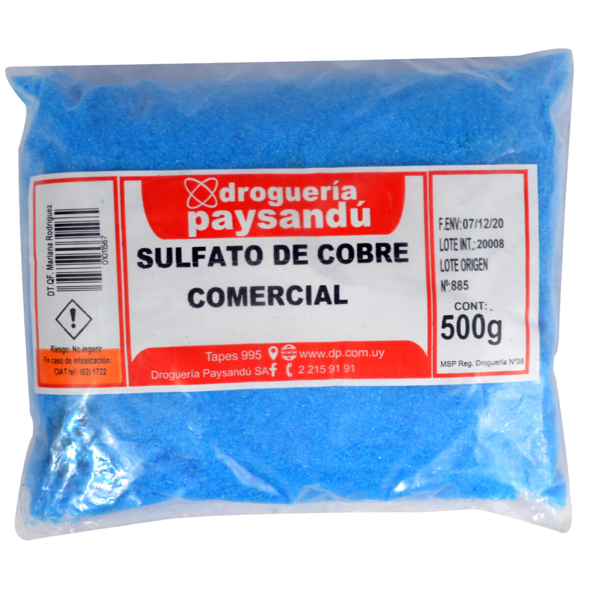 Sulfato de Cobre Comercial - 500 g 