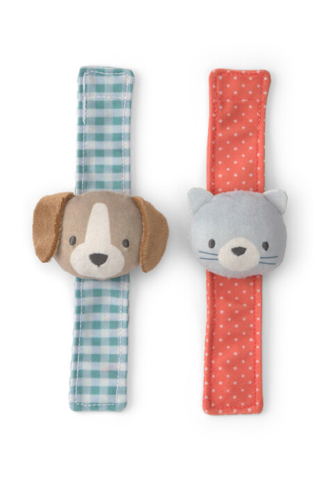 Set dos sonajeros de tobillo y muñeca, diseño perro y gato Sin color