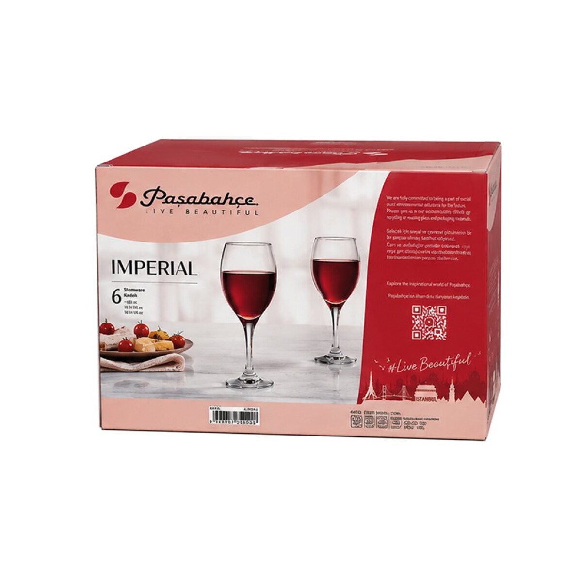 SET 6 COPAS VINO 465 CC IMPERIAL PASABAHCE 