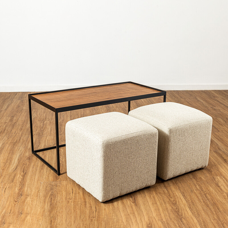 MESA CENTRO CON PUFF AF 100X50 (CD) Unica