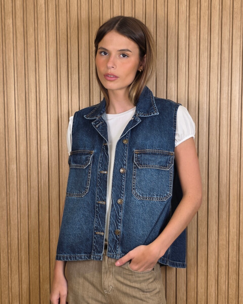Chaleco Biker - Denim Azul 
