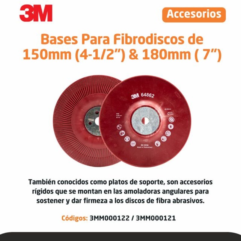 BASE P/ FIBRODISCO 7" ROJO - 3M BASE P/ FIBRODISCO 7" ROJO - 3M