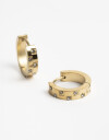 Aros Argollas Cubic zirconia Argollas De Acero - Dorado