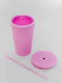 Vaso Con Tapa + Sorbito Beverly Lila