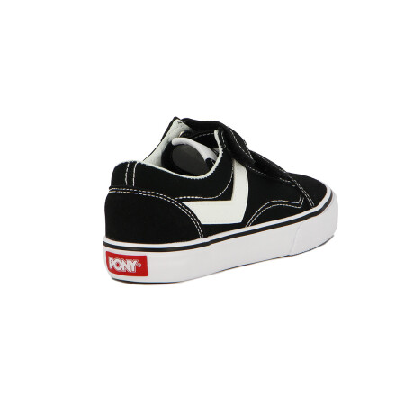 Pony Kids Champion Casual Old School Canva-Suede C Velcro Black-White S/C