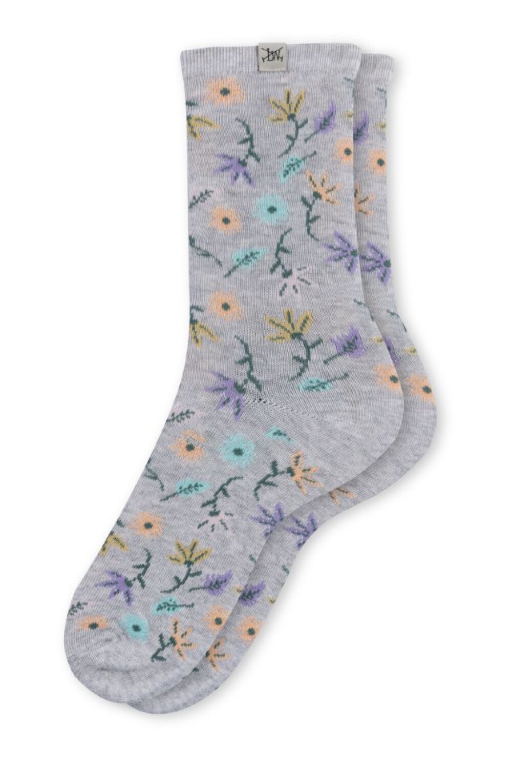 MEDIAS CON FLORES PACK x2 Beige