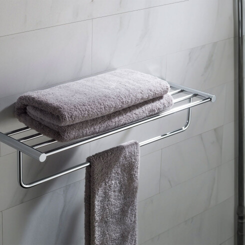REPISA TOALLERO METAL ROMA CROMO BRILLANTE DE BAÑO CROMO