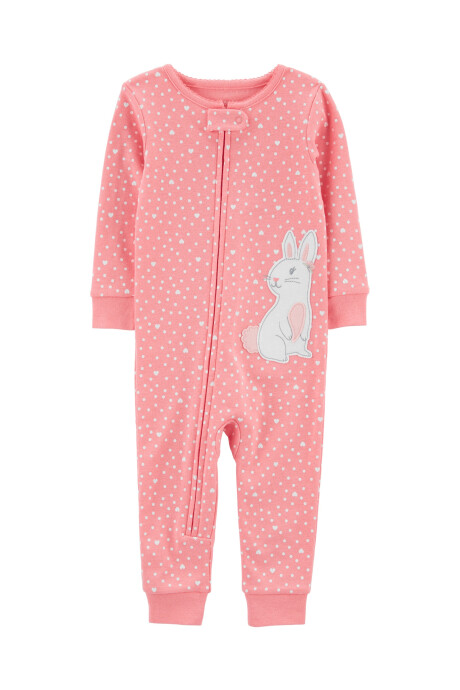 Pijama una pieza de algodón estampa conejo Sin color
