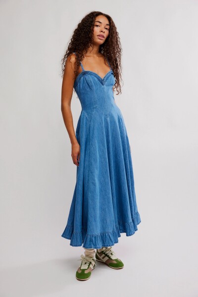 VESTIDO MIDI ANOTHER SEASON Azul