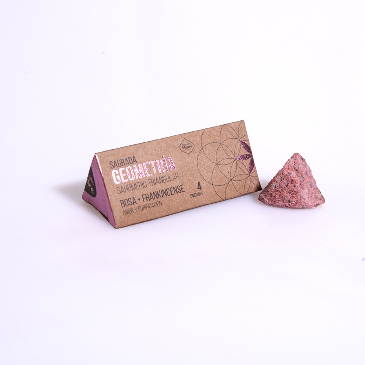 SAHUMERIO TRIANGULAR SAGRADA MADRE X4 - Rosa/incienso 
