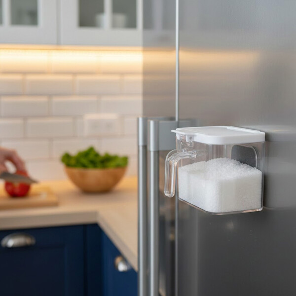 Especiero Salero Pimentero Magnético Frasco Contenedor 410ml Blanco L