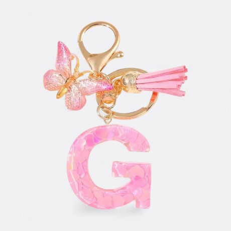 Llavero de letras G rosa