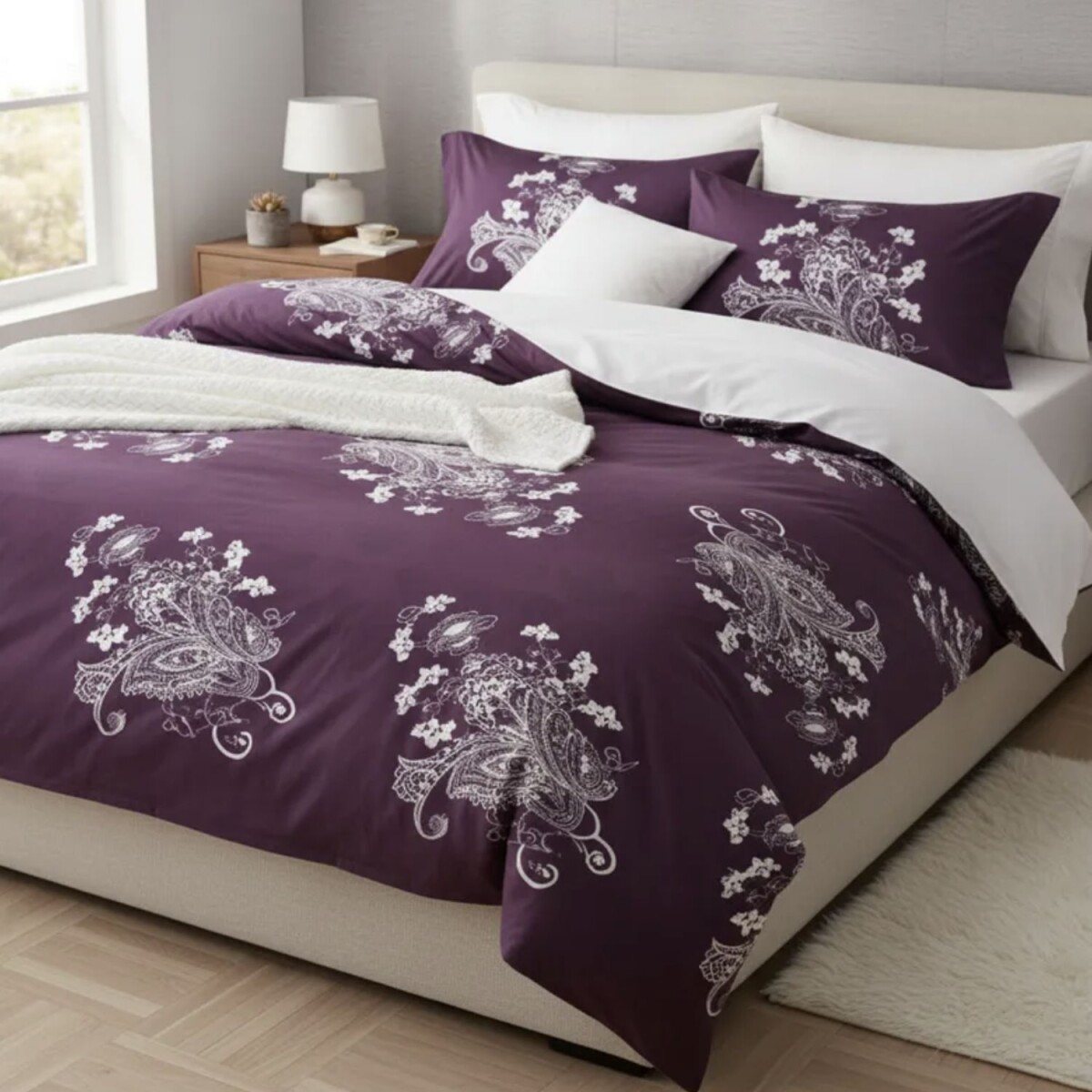 Manta Cotton Flor Glamour 2p Sommier 2.50x2.65m C/ Almohadón - 862 