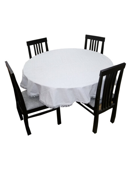 MANTEL REDONDO ALGODÓN D160CM CUADROS GRIS MANTEL REDONDO ALGODÓN D160CM CUADROS GRIS