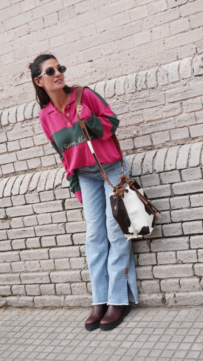 Pituka Bag - Black white cowhide 