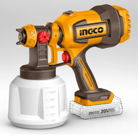 Pistola de Pintura Ingco a Batería P20s 20v CSGLI2004 Pistola de Pintura Ingco a Batería P20s 20v CSGLI2004