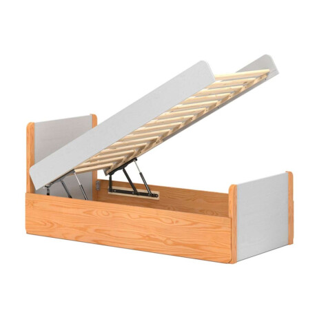 Cama 1 plaza Madera Maciza con baul Flow Square