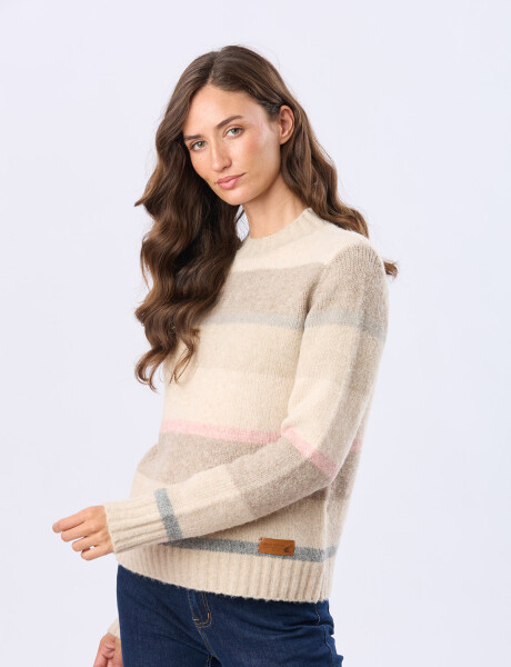 BUZO TEJIDO A RAYAS Beige