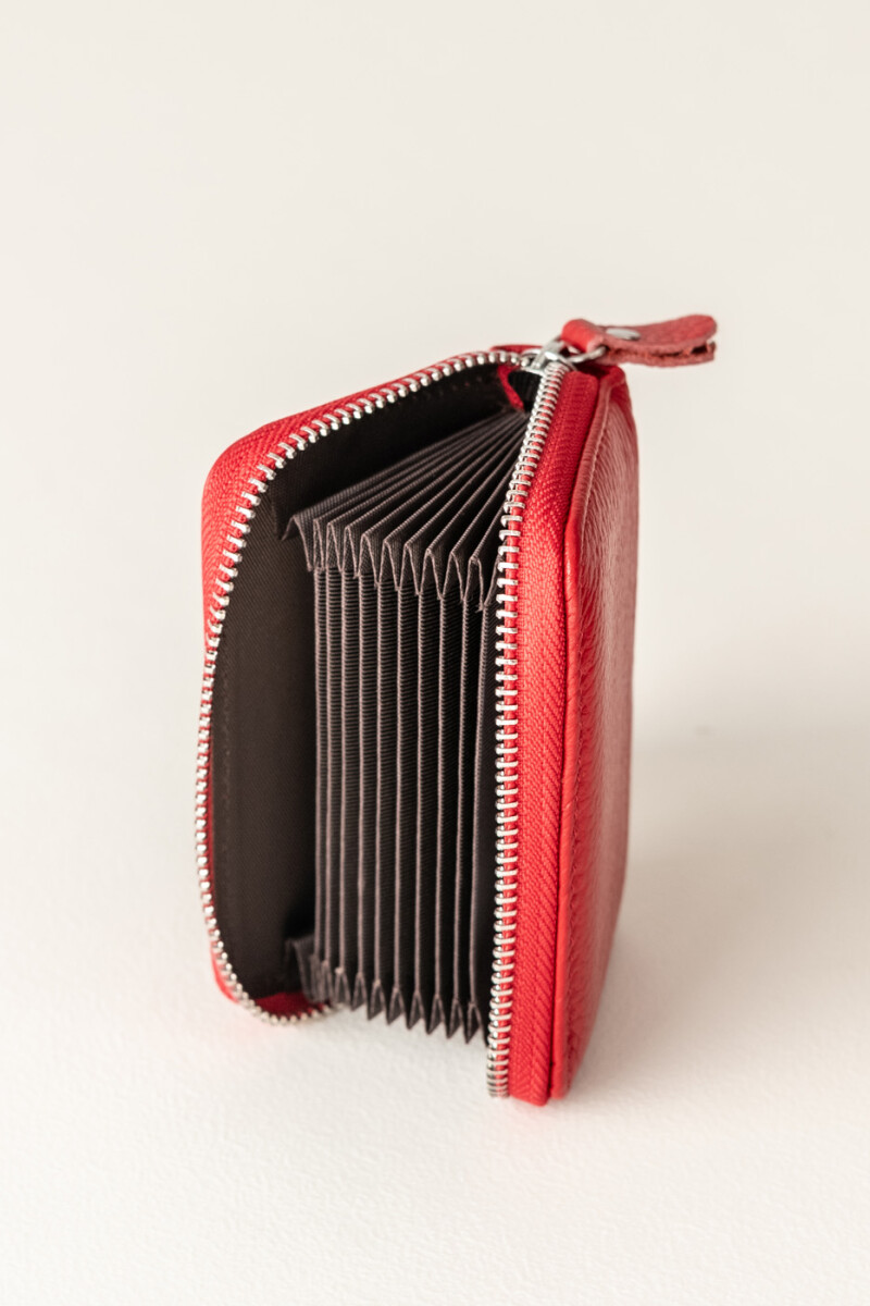 Tarjetero acordeon Rojo