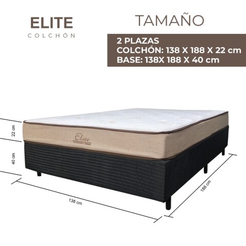 Sommier ELITE - 2 Plazas - Resortes Pocket y Espuma -138x188x62 - 120 Kg Sommier ELITE - 2 Plazas - Resortes Pocket y Espuma -138x188x62 - 120 Kg