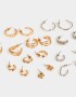 Aros Argollas Set Metal Aros Argollas Sets - Combinacion Bicolor