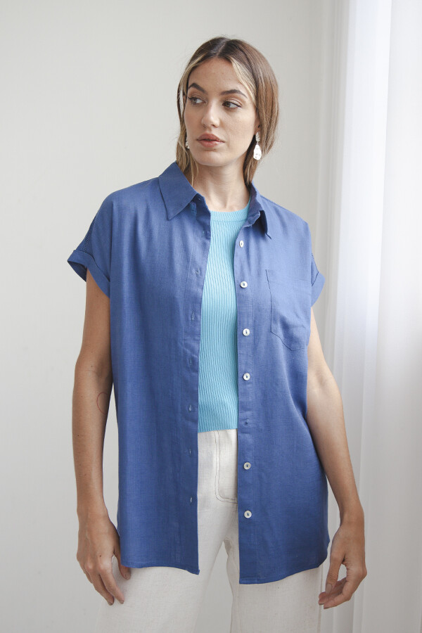 CAMISA LINO AZUL