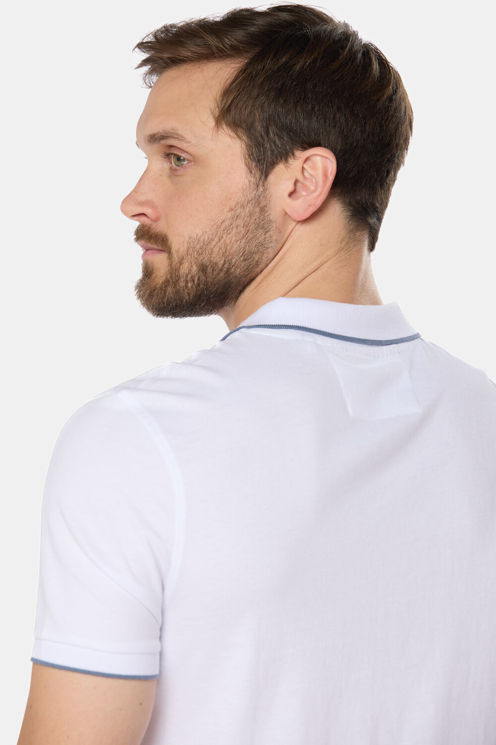 REMERA POLO JERSEY RAYADA Blanco