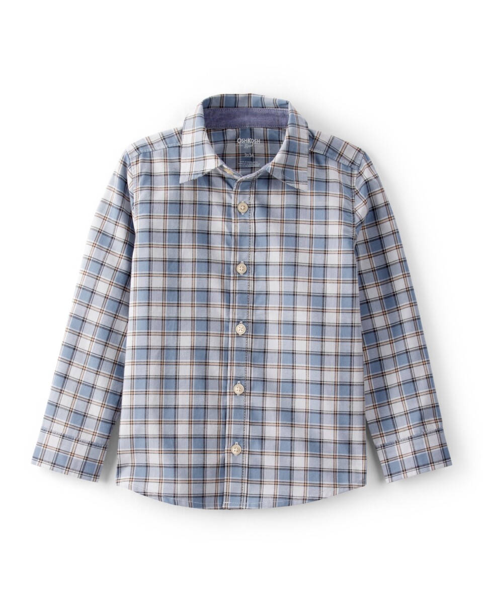 Camisa de popelina, diseño a cuadros 
