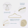Set 10 Perchas de terciopelo antideslizante crema