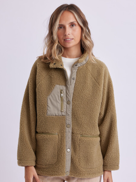 Campera Sherpa Verde Oliva