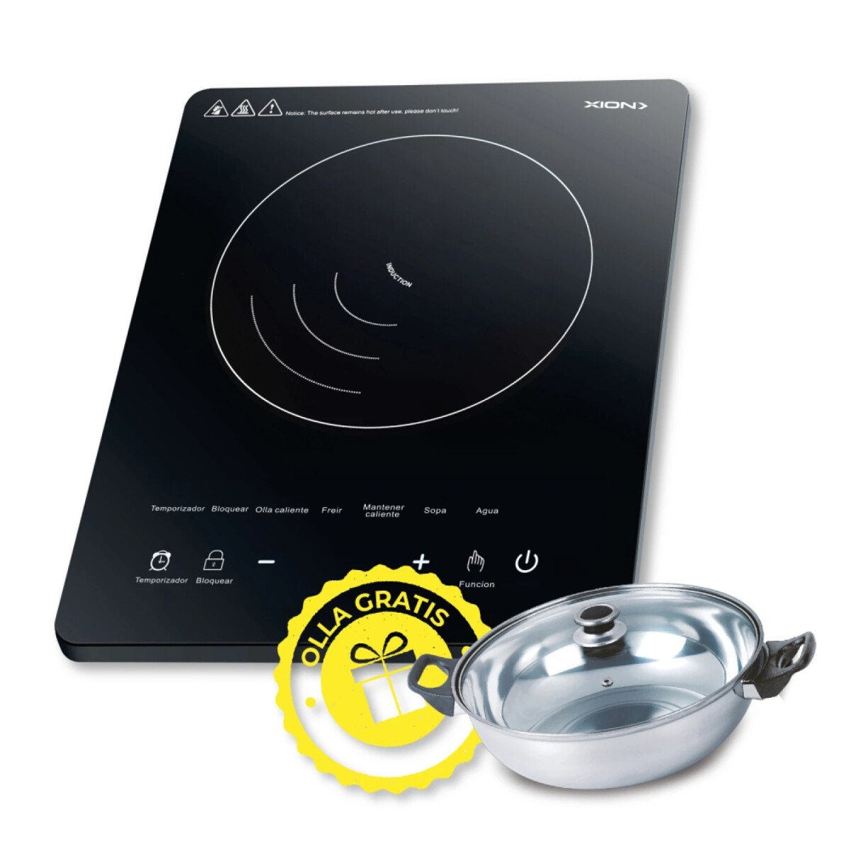 ANAFE XION DE INDUCCION PORTATIL + OLLA DE REGALO 