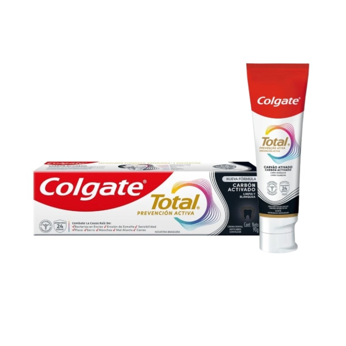 Colgate Total Prevención Activa Carbón Activado - 90g 